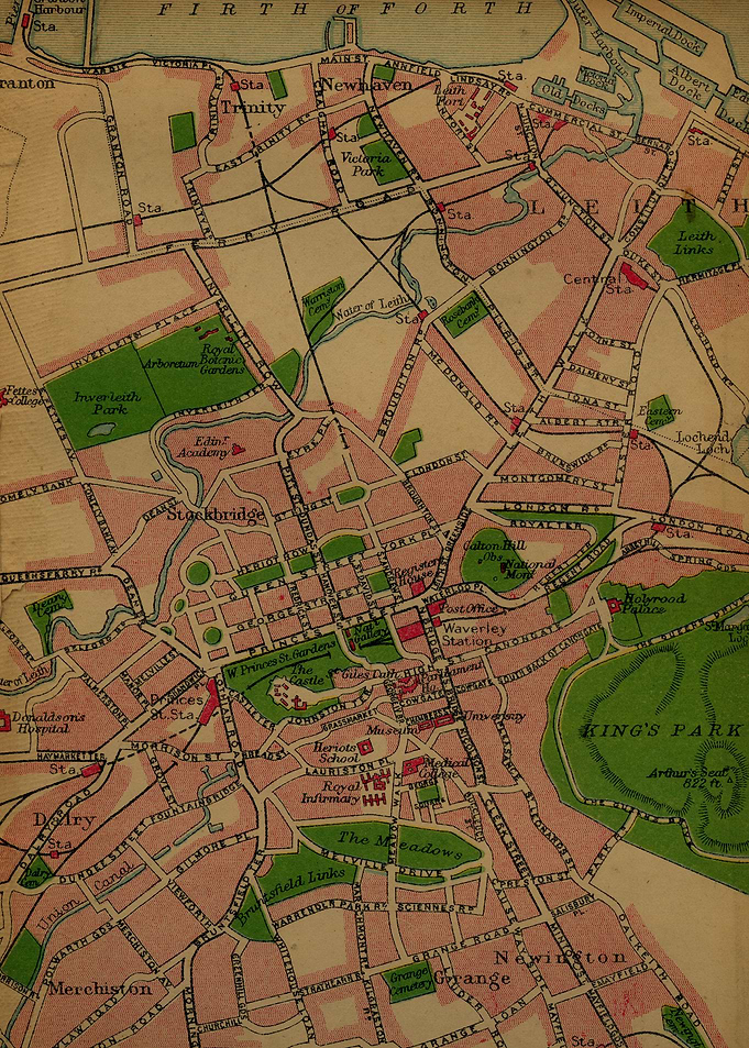 Edinburg Vintage Map