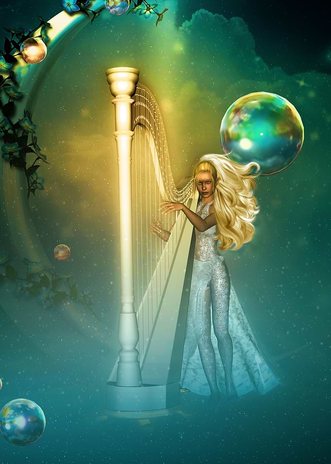 Beautiful fairy playing a