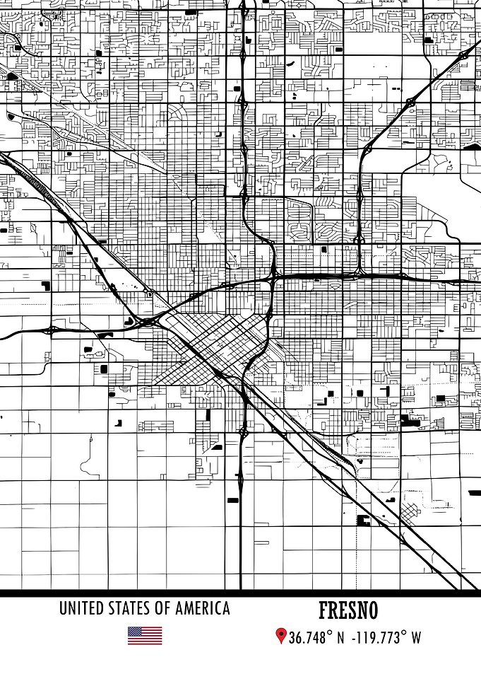 Fresno USA Map
