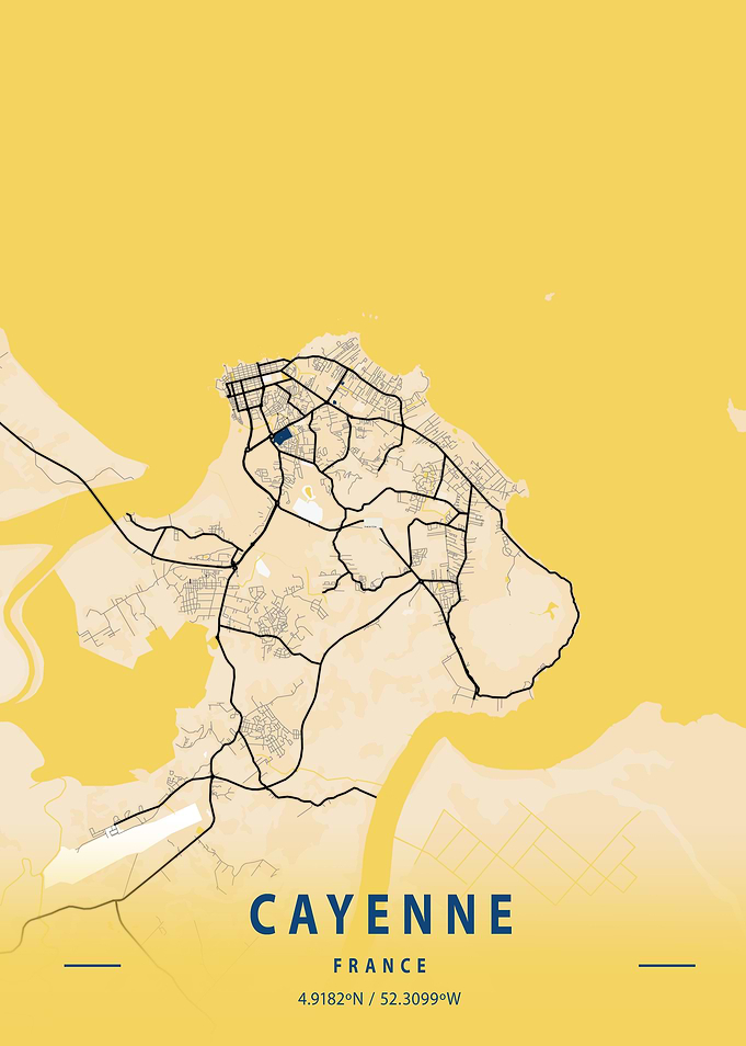 Cayenne Yellow City Map