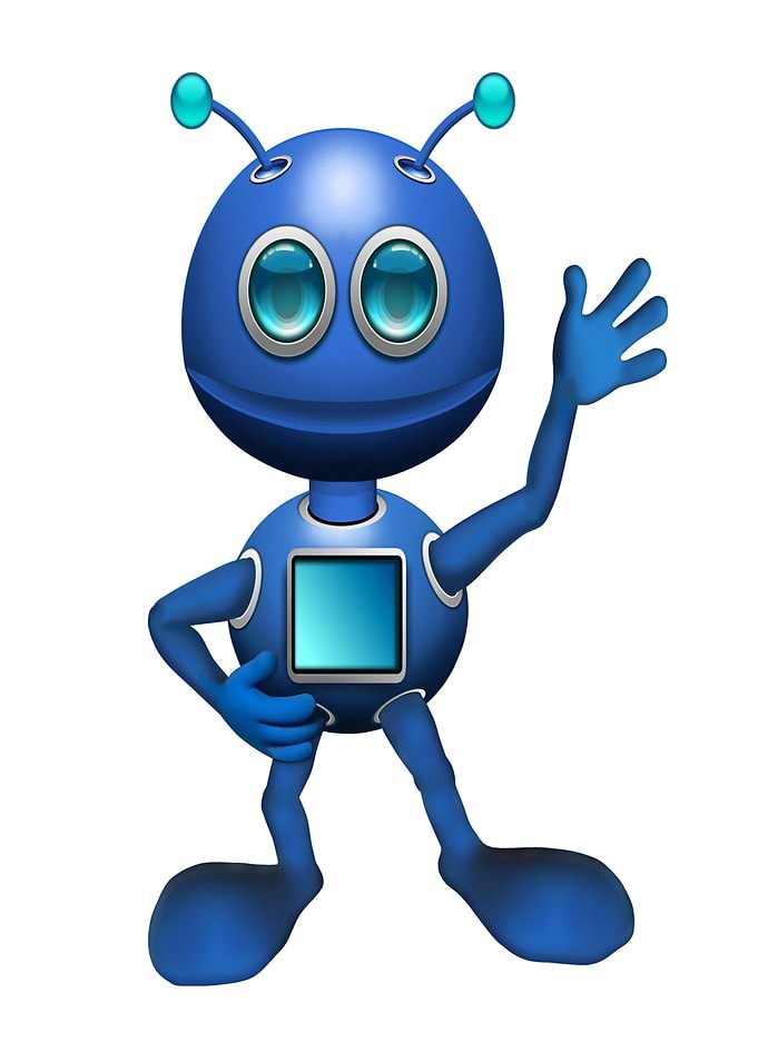 blue cartoon alien