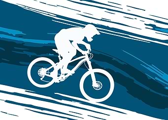 Silhouette of a cyclist