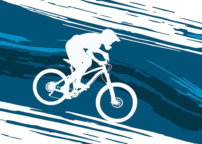 Silhouette of a cyclist