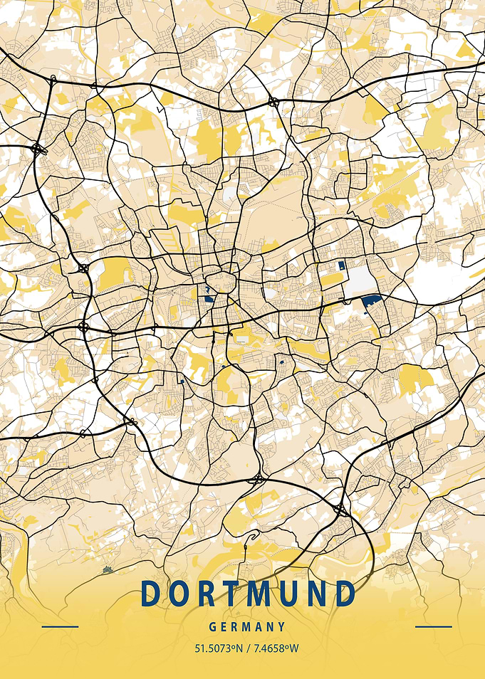 Dortmund Yellow City Map