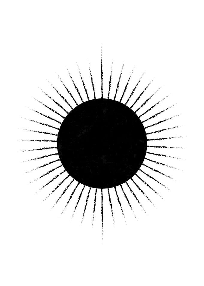 Abstract Sun Black Color
