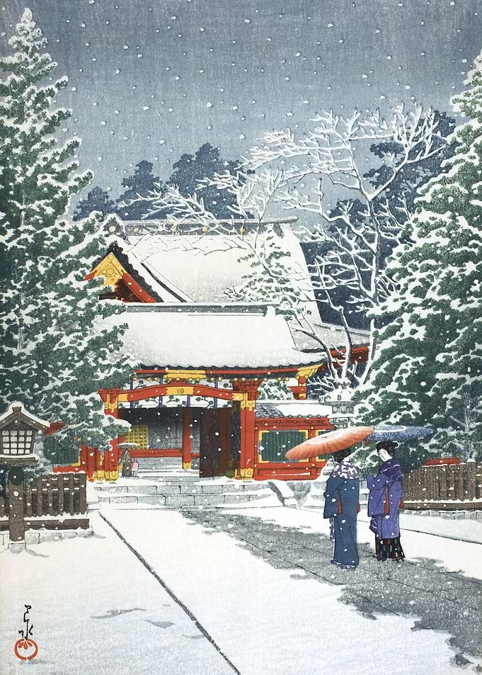 Snow At Hie Shrine