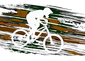 Silhouette of a cyclist