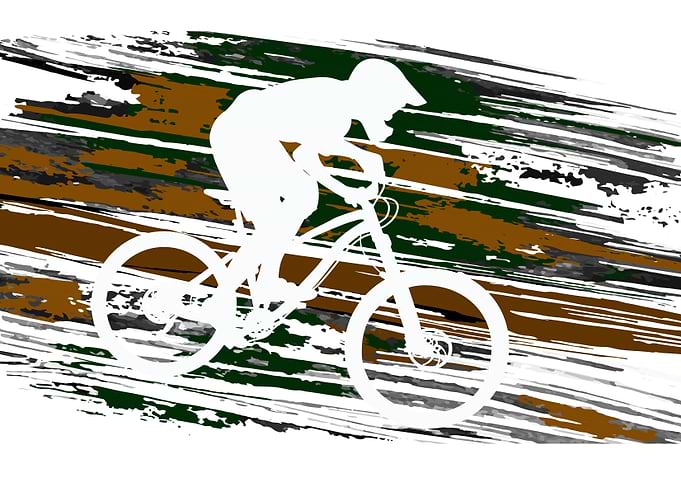 Silhouette of a cyclist