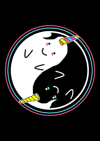 Narwhal Cute Ying Yang