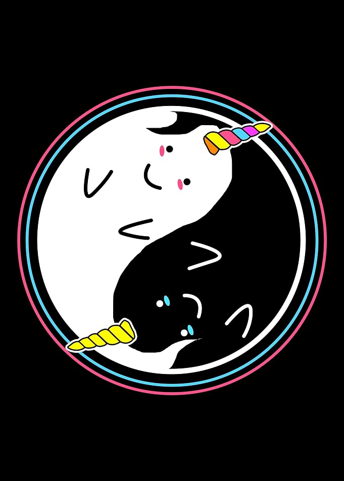 Narwhal Cute Ying Yang