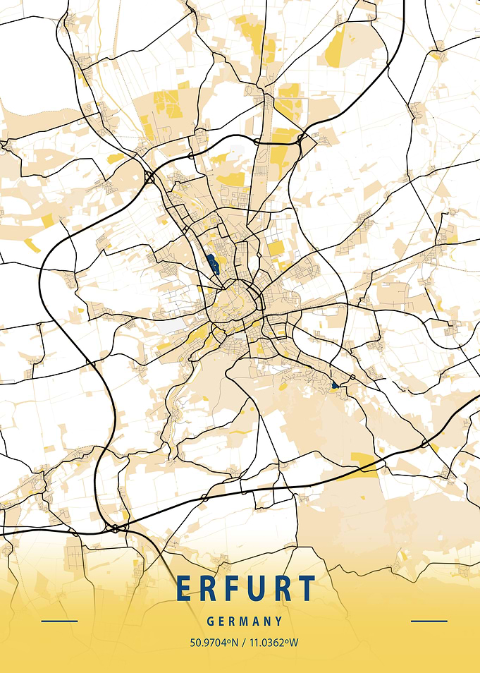 Erfurt Yellow City Map