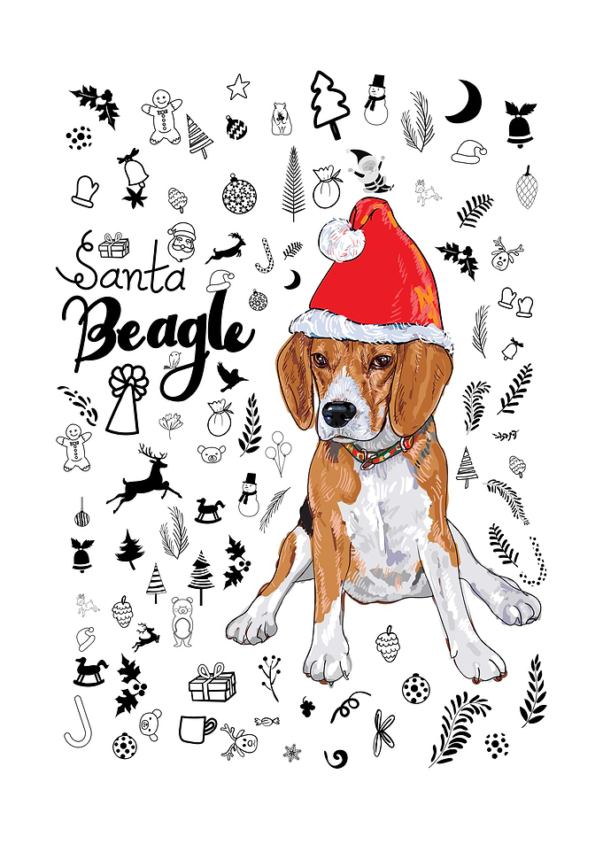 Santa Beagle Dog