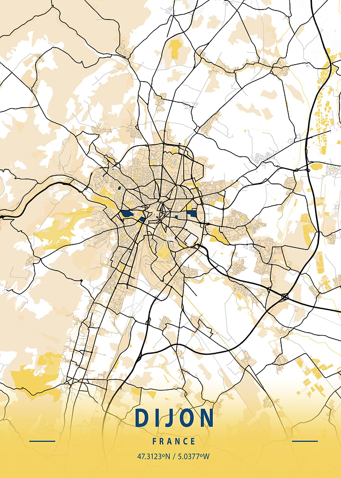Dijon Yellow City Map