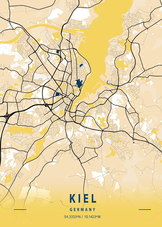 Kiel Yellow City Map