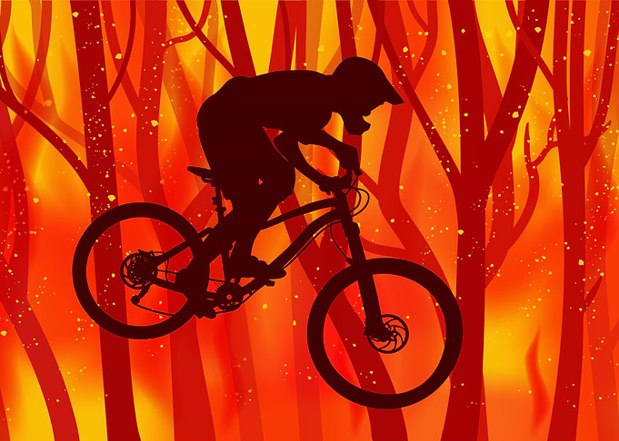 Abstract image of a biker