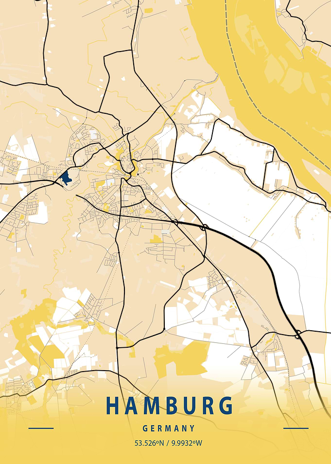 Hamburg Yellow City Map