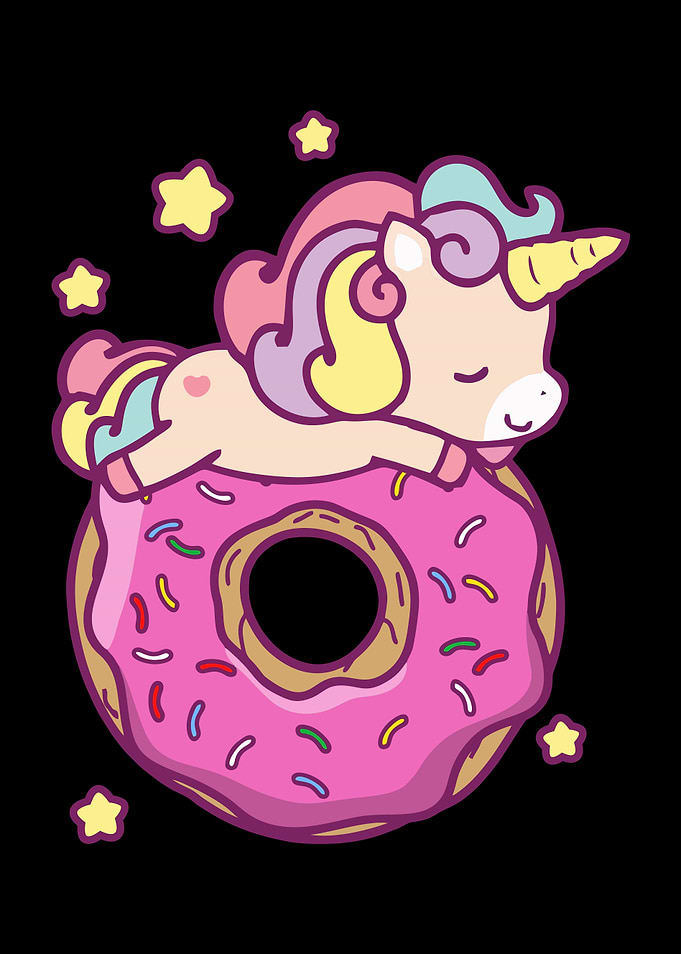 Cute Unicorn Donut Girls