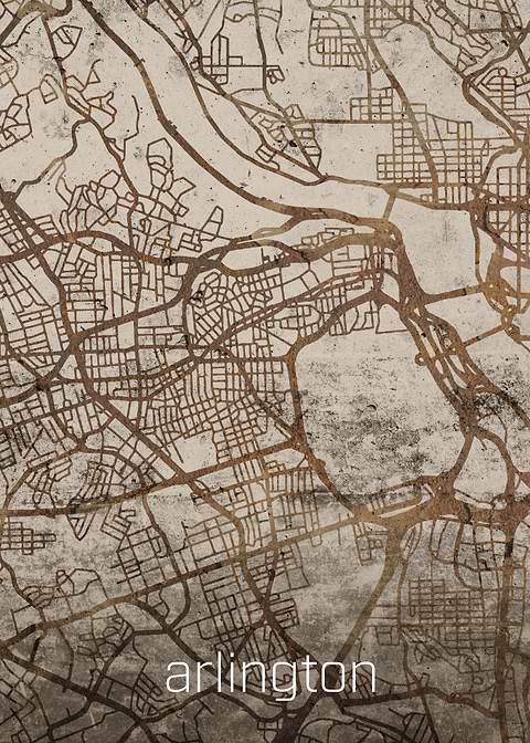 Arlington Rusty City Map