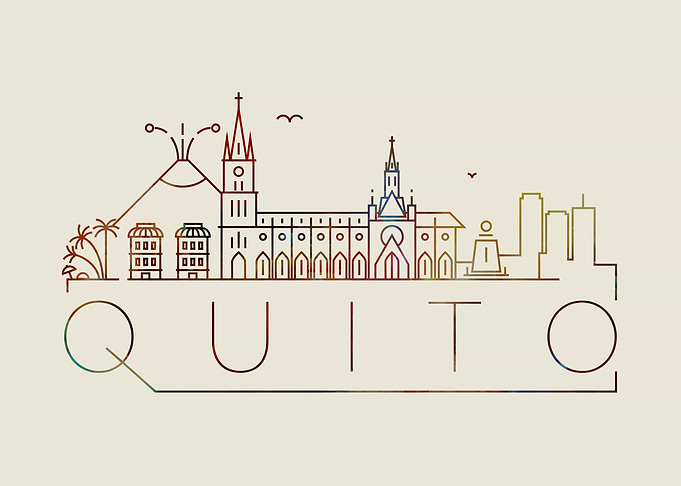 Quito Thin Line City Art