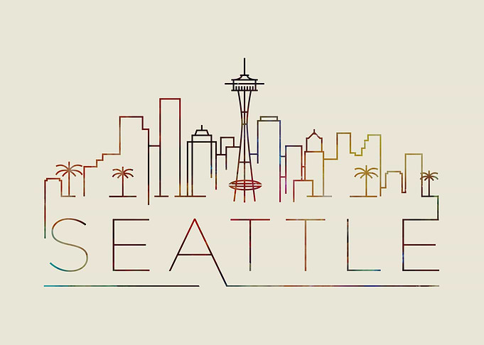 Seattle Thin Line City Art