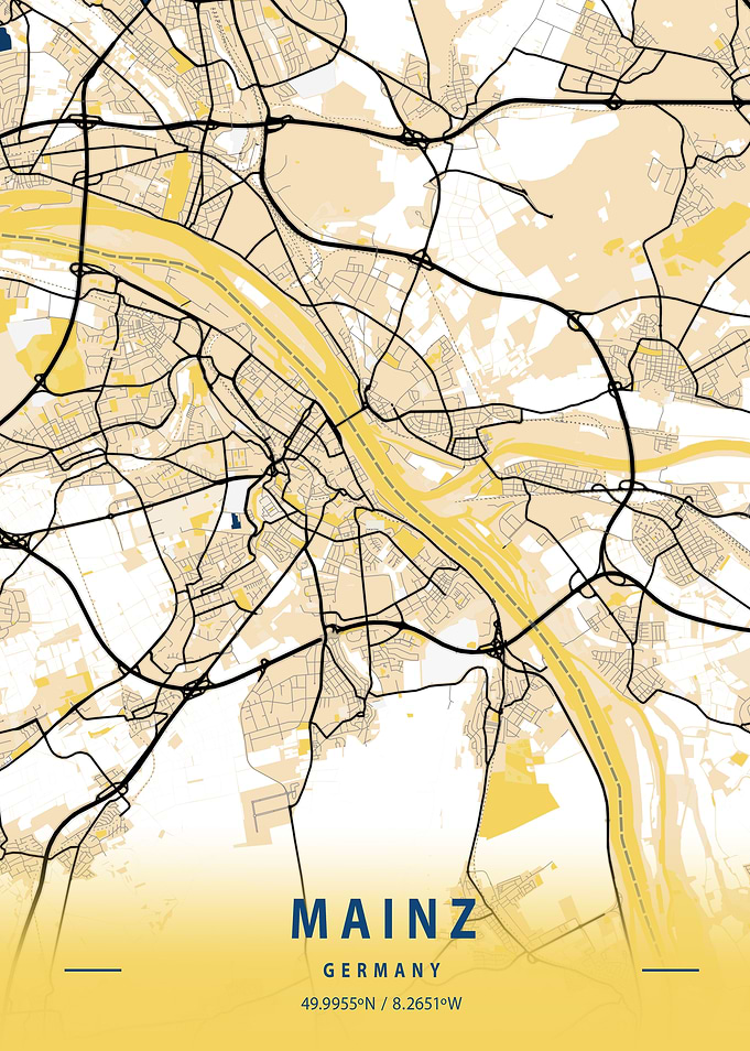 Mainz Yellow City Map