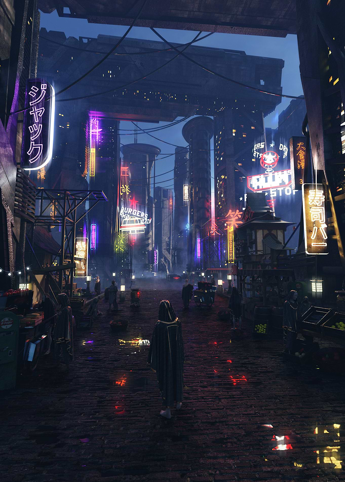 Neon Cyberpunk City