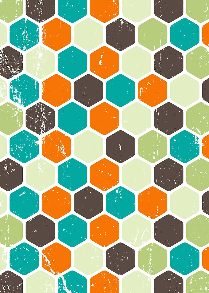 Retro Distressed Hexagons