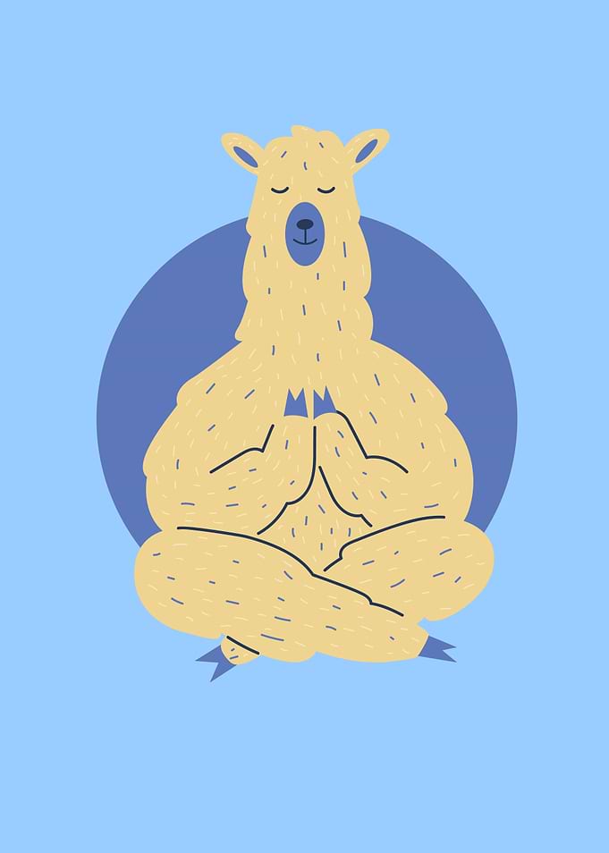 Meditating Llama Zen Gift
