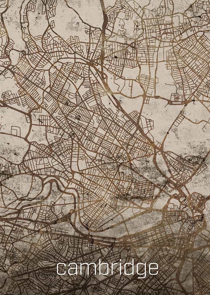 Cambridge Rustic City Map