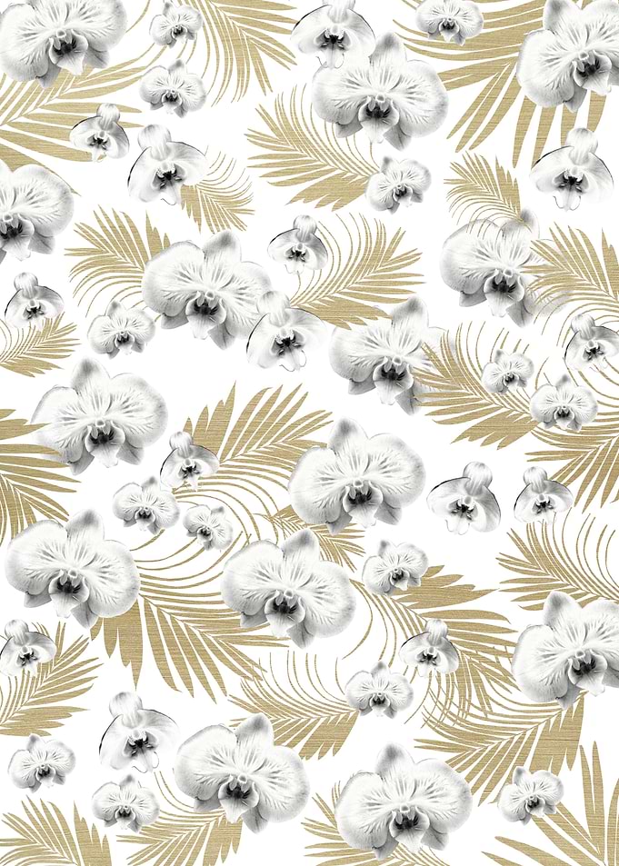 Orchid Palm Leaves Glam 1