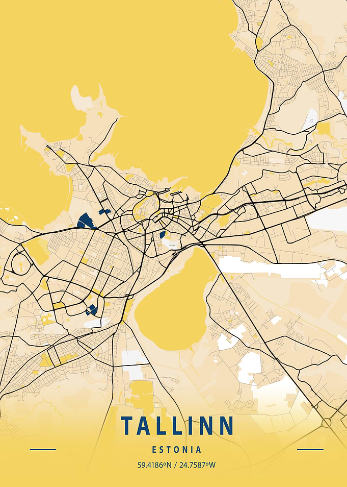 Tallinn Yellow City Map