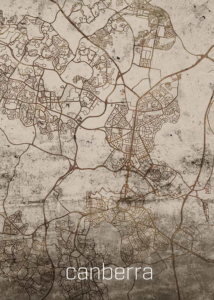 Canberra Rustic City Map