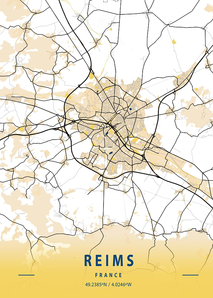 Reims Yellow City Map