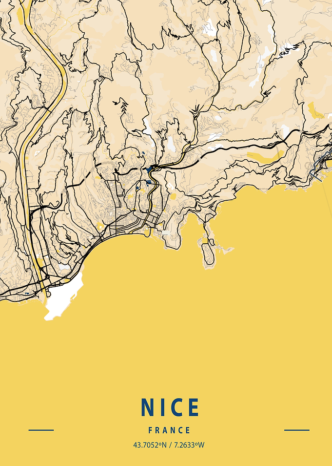 Nice Yellow City Map