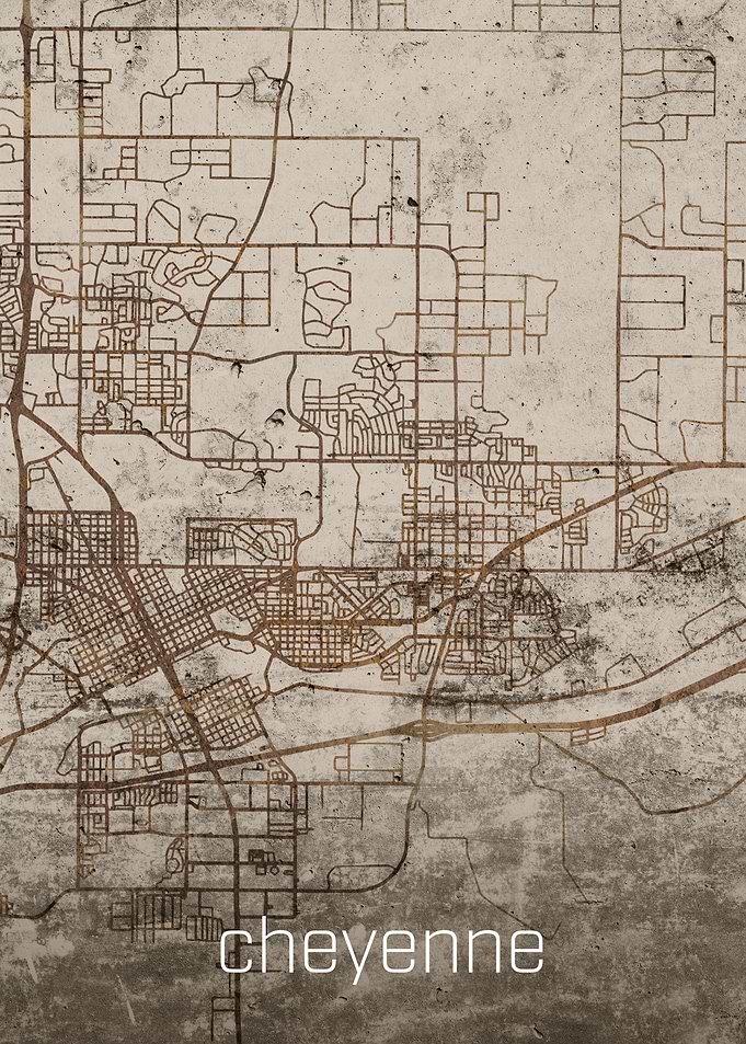 Cheyenne Rustic City Map
