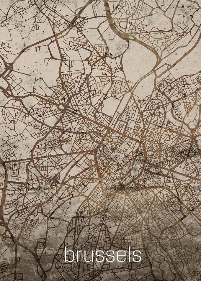Brussels Rustic City Map