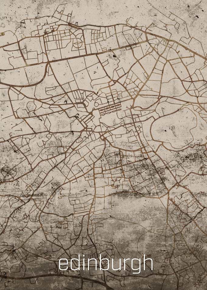 Edinburgh Rustic City Map