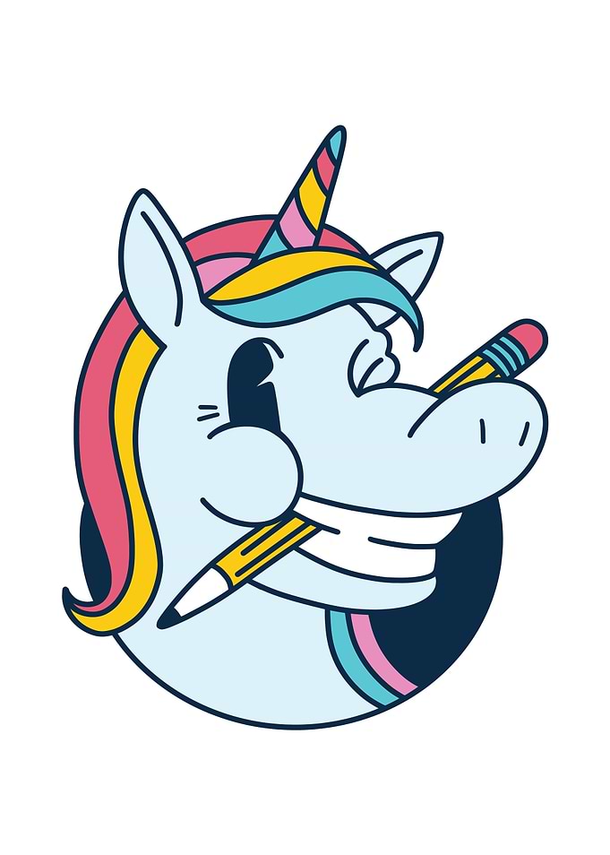 Cute School Girl Unicorn