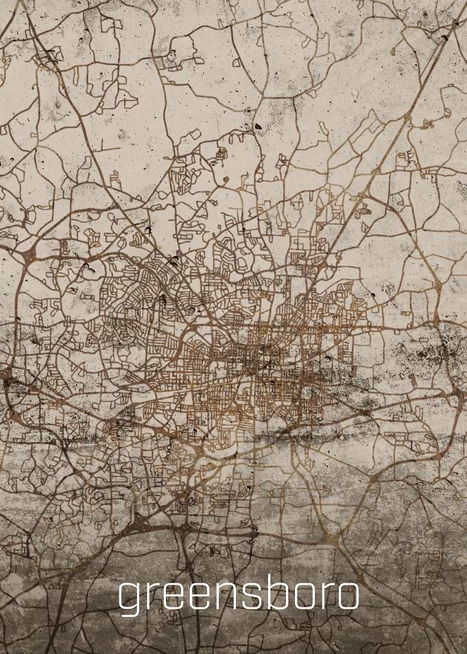 Greensboro Rustic City Map