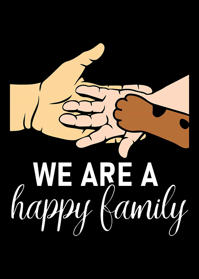 We are a happy family Dog