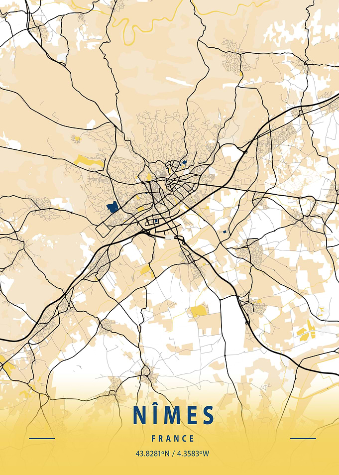 Nmes Yellow City Map