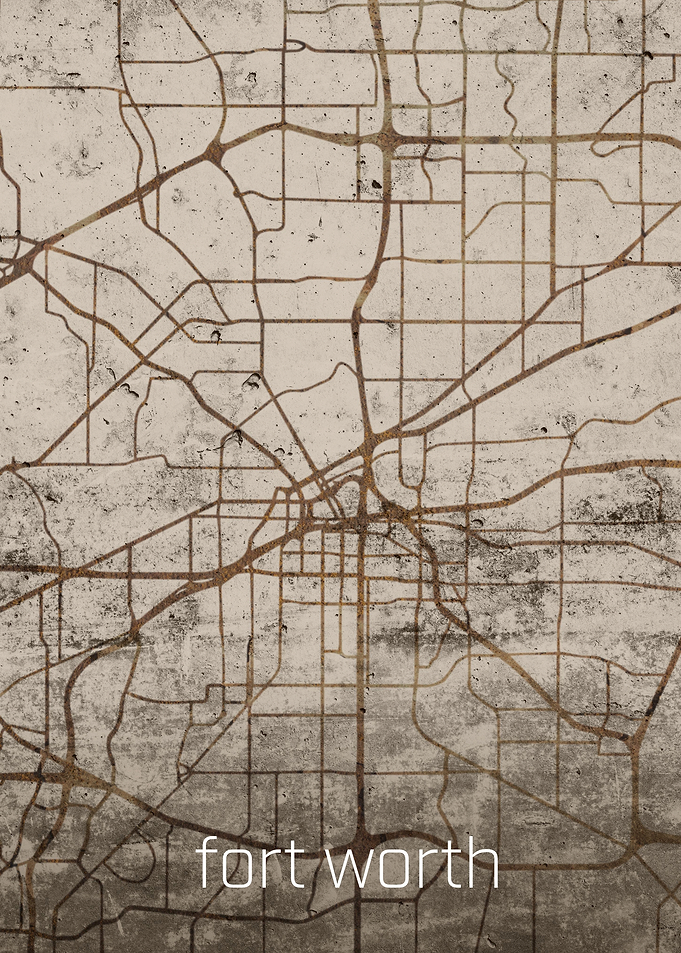 Fort Worth Rustic City Map