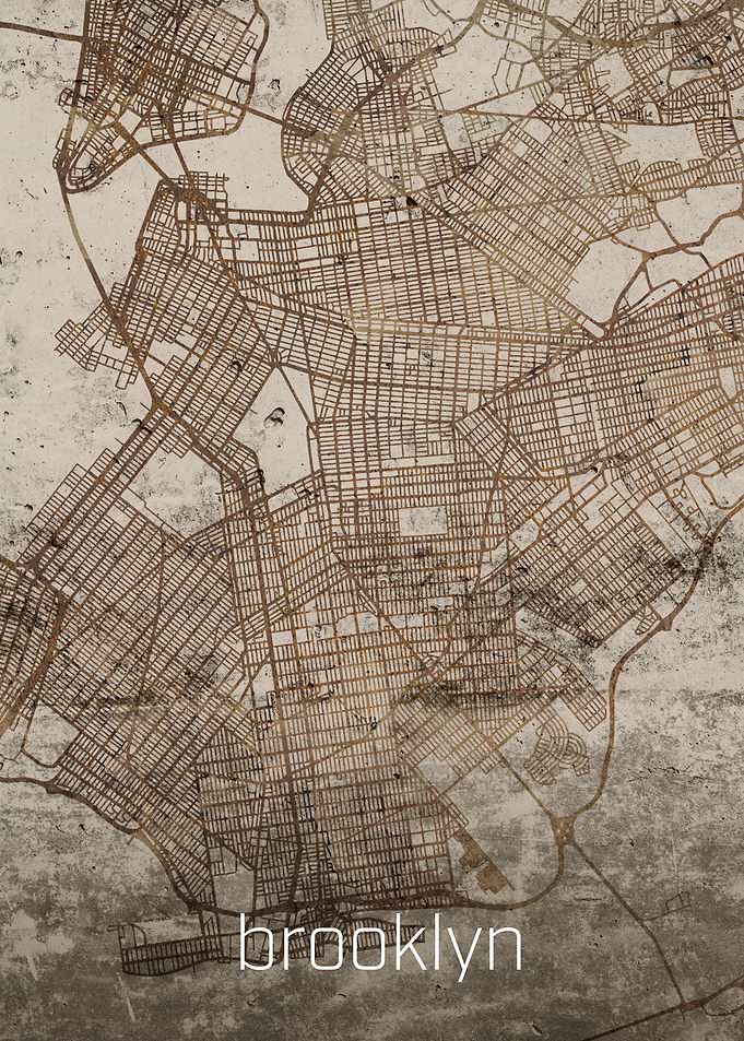 Brooklyn Rustic City Map