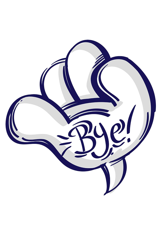 Bye Hand Speech Bubble