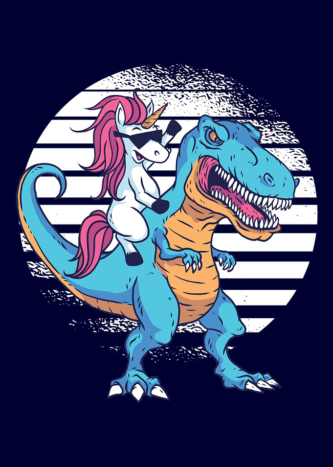 Funny Unicorn on Dino Rex
