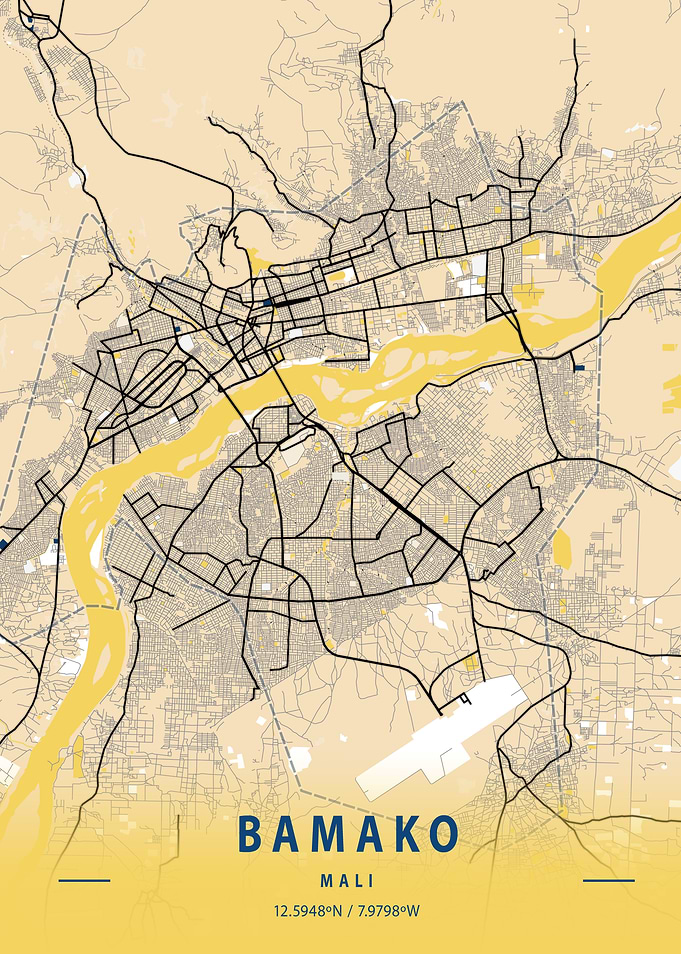 Bamako Yellow City Map