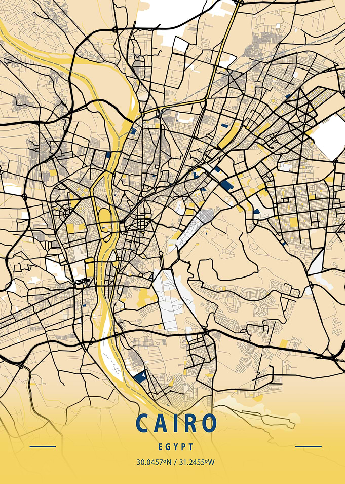 Cairo Yellow City Map
