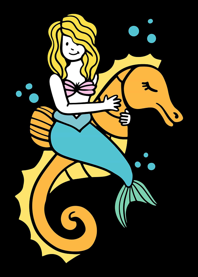 Seehorse Mermaid Gift Girl