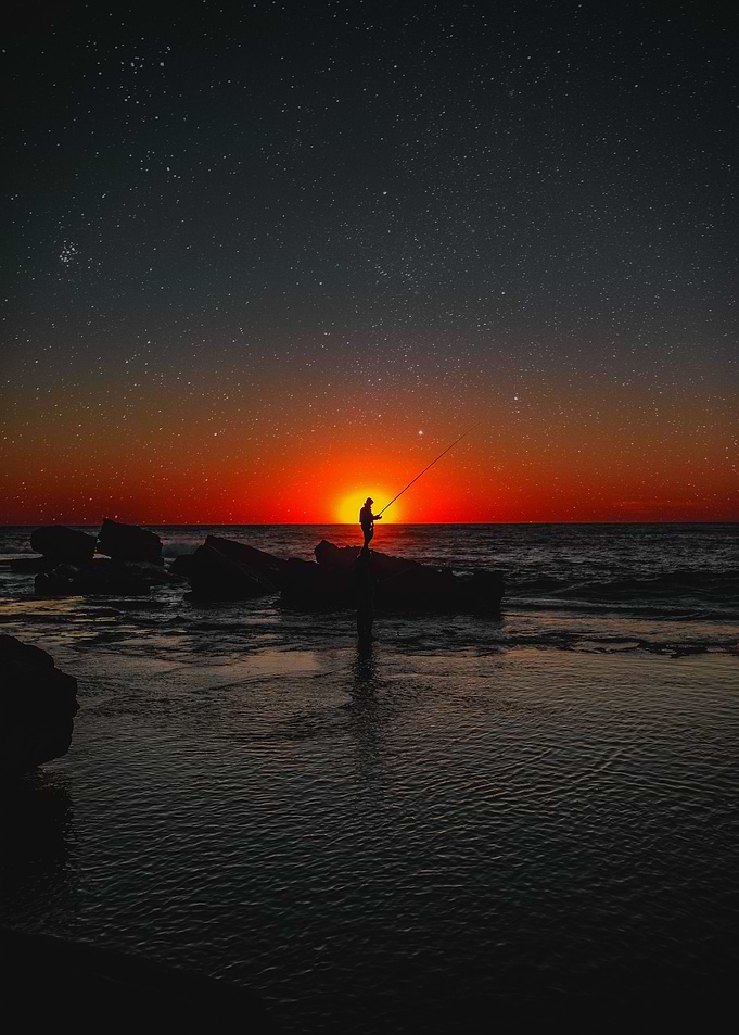 sunset moon