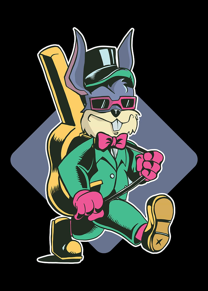 Bunny with violin gift